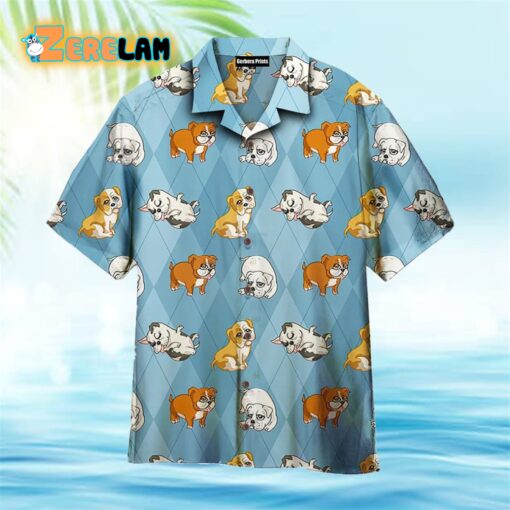 Cute Puppy English Bulldog Hawaiian Shirt