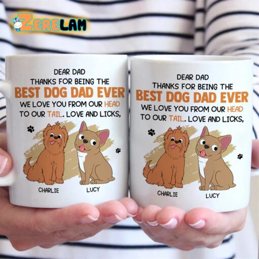 Dear Dad Thanks For Being The Best Dog Dad Ever Mug Father Day