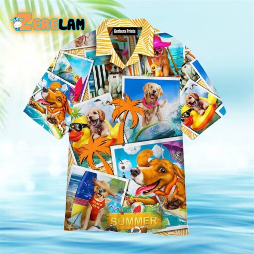 Dogs Love Beach Summer Hawaiian Shirt