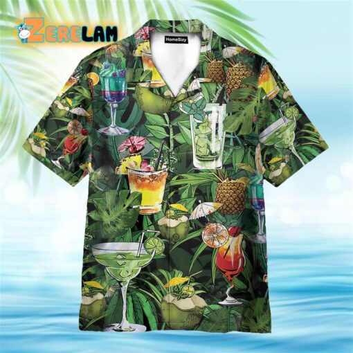 Drinking Cocktail Summer Tropical Hawaiian Shirt