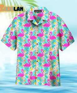 Dusk Bright Summer Pattern With Flamingo Pattern Hawaiian Shirt