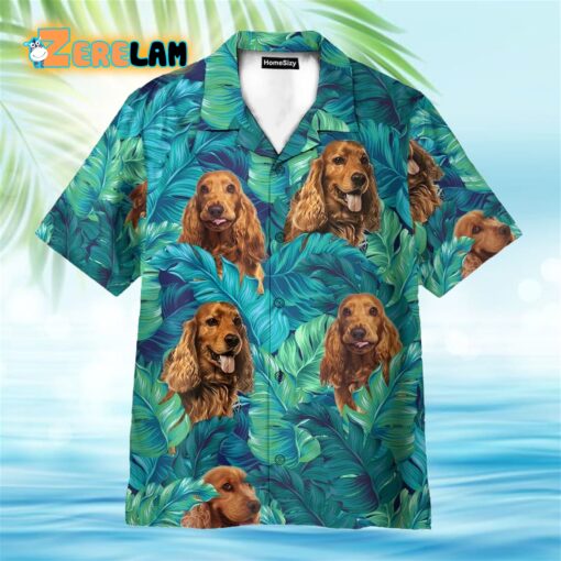 English Cocker Spaniel Tropical Pattern Hawaiian Shirt