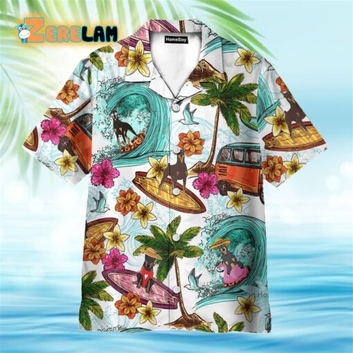 Enjoy Surfing With Doberman Pinscher Dog Hawaiian Shirt