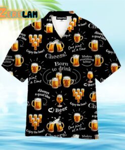 Enjoy The Beer Tropical Black Hawaiian Shirt