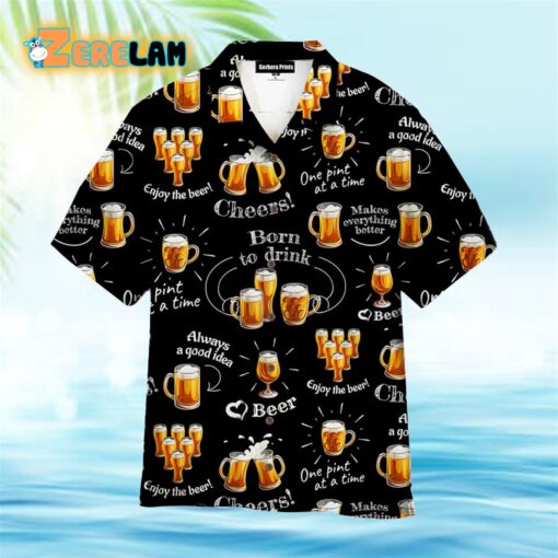 Enjoy The Beer Tropical Black Hawaiian Shirt