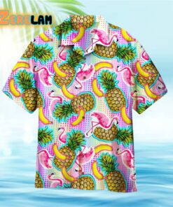 Flamingo With Summer Fruits Hawaiian Shirt