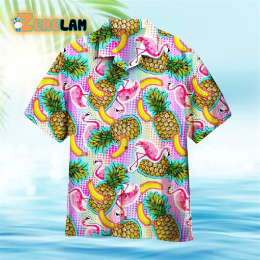 Flamingo With Summer Fruits Hawaiian Shirt