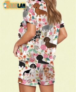 Floral Dachshund Pajama Set 2