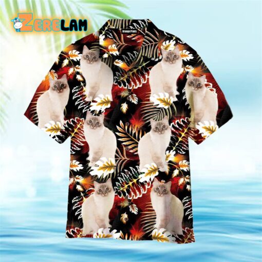 Funny Cat On Vintage Exotic Tropical Hawaiian Shirt