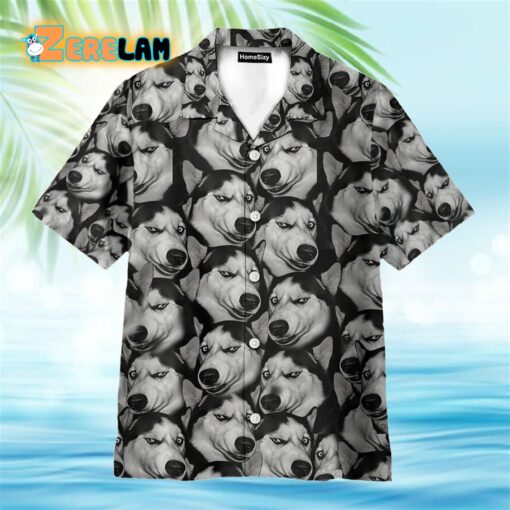 Funny Husky Face Hawaiian Shirt