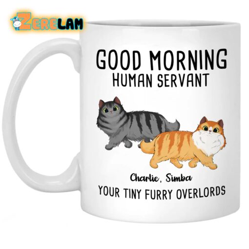 Good Moring Human Servant Cat Your Tiny Furry Overlords Mug Father Day
