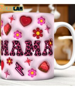 Heart Flowers Mama Inflated Mug