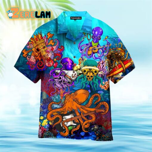 Hippie Octopus Love Music Hawaiian Shirt