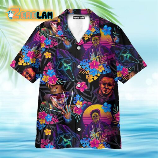 Horror movie Retro Flower Tropical Style Hawaiian Shirt