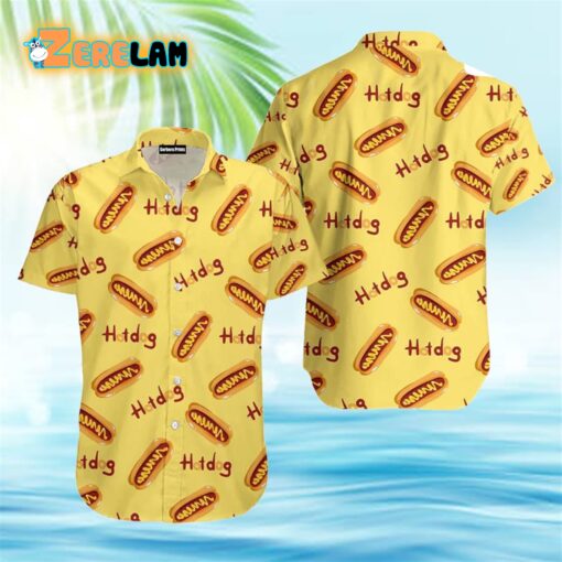 Hot Dog Mustard Yellow Hawaiian Shirt