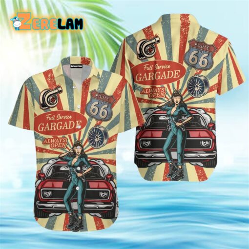 Hot Rod Vintage Garage Car Lovers Hawaiian Shirt