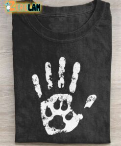 Human Handprints And Dog Footprints T-shirt