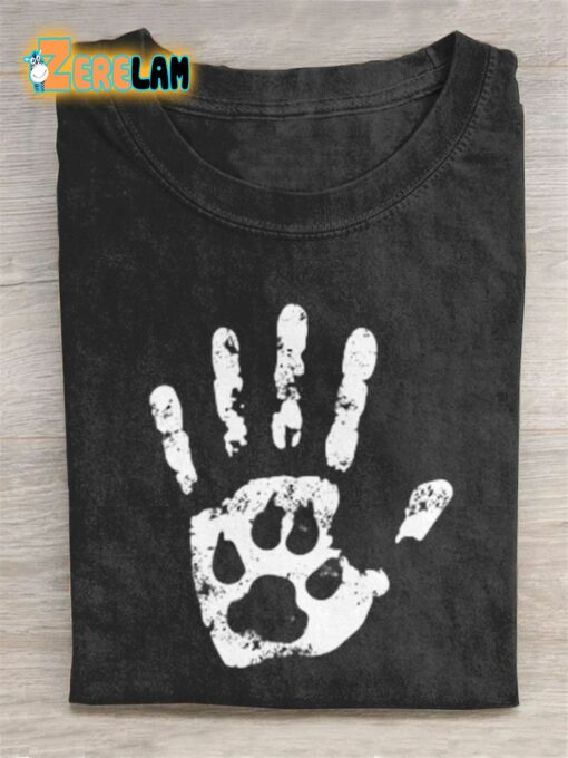 Human Handprints And Dog Footprints T-shirt