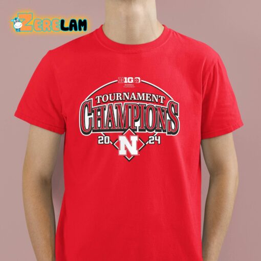 Huskers 2024 Big Ten Baseball Conference Tournament Champions Curveball Break Shirt