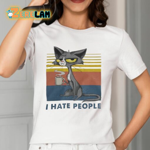 I Hate People Coffee Cat Shirt