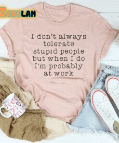 I dont want always tolerate stupid people but when I do I am probaly at work shirt 2