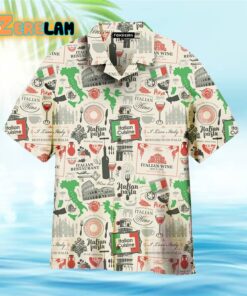 Icon Italian Flag In Retro Style White Hawaiian Shirt