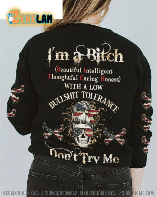 I am A B Don’t Try Me Skull Hoodie