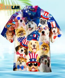 Independence Day 4th Of July America Dog Proud To Be Hawaiian Shirt