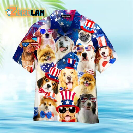 Independence Day 4th Of July America Dog Proud To Be Hawaiian Shirt
