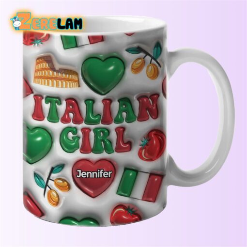Italy Italian Girl Coffee Inflated Mug