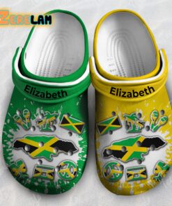 Jamaica Flag Bleached Clogs Crocs