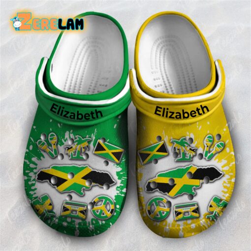 Jamaica Flag Bleached Clogs Crocs