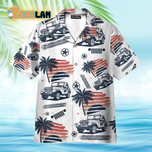 Jeep Car Beach Tropical Hawaiian Shirt