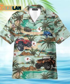 Jeep Car Tropical Pattern Summer Hawaiian Shirt