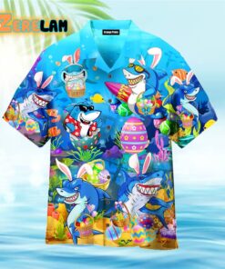 Let’s Enjoy Easter With Sharks Under The Ocean Hawaiian Shirt