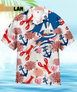 Louisiana Summer Tropical Lobster Anthozoa White Hawaiian Shirt