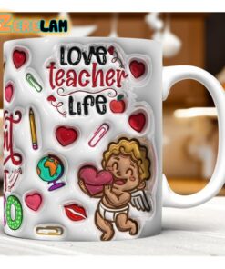 Love Teacher Life Inflated Mug