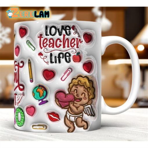Love Teacher Life Inflated Mug