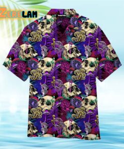 Magic Mushroom Skull Hippie Purple Hawaiian Shirt