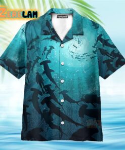 Marine Life Shark Chest Pocket Hawaiian Shirt