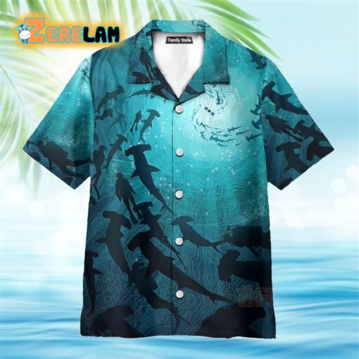 Marine Life Shark Chest Pocket Hawaiian Shirt