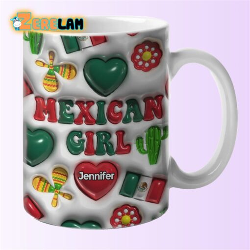 Mexico Mexican Girl Coffee Inflated Mug