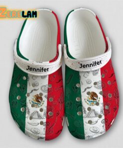 Mexico With A Half Flag Clogs Crocs