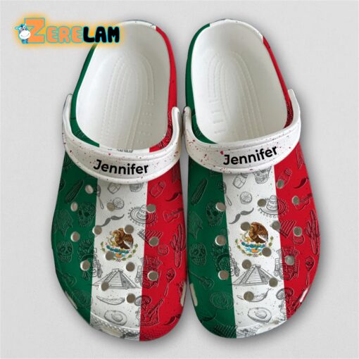 Mexico With A Half Flag Clogs Crocs