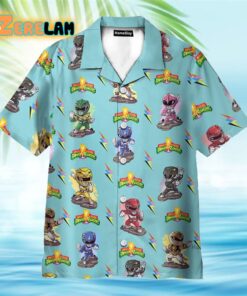 Mighty Morphin Power Rangers Cyan Hawaiian Shirt