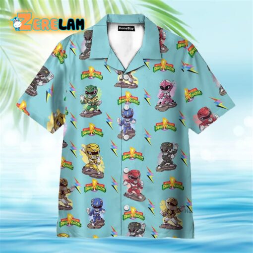 Mighty Morphin Power Rangers Cyan Hawaiian Shirt