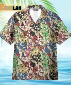 Mighty Morphin Power Rangers Movie Pattern Hawaiian Shirt