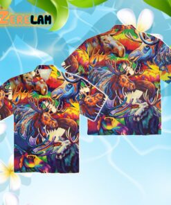 Moose Beautiful Painting Color Awesome Hawaiian Shirt