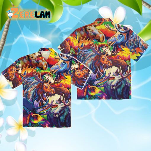 Moose Beautiful Painting Color Awesome Hawaiian Shirt