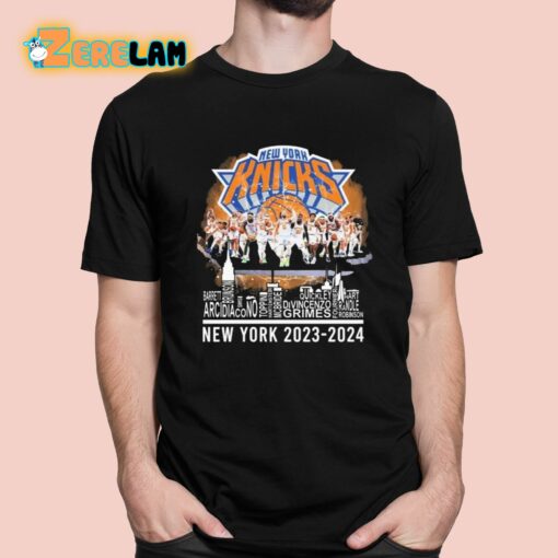 NY Knicks 2023-2024 Team Player Name Skyline Shirt